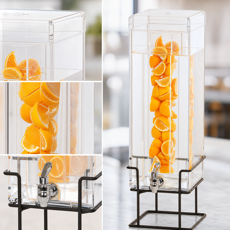 Product image #4 for Cal-Mil Milo Single Square Infusion Beverage Dispenser, 3 Gallons