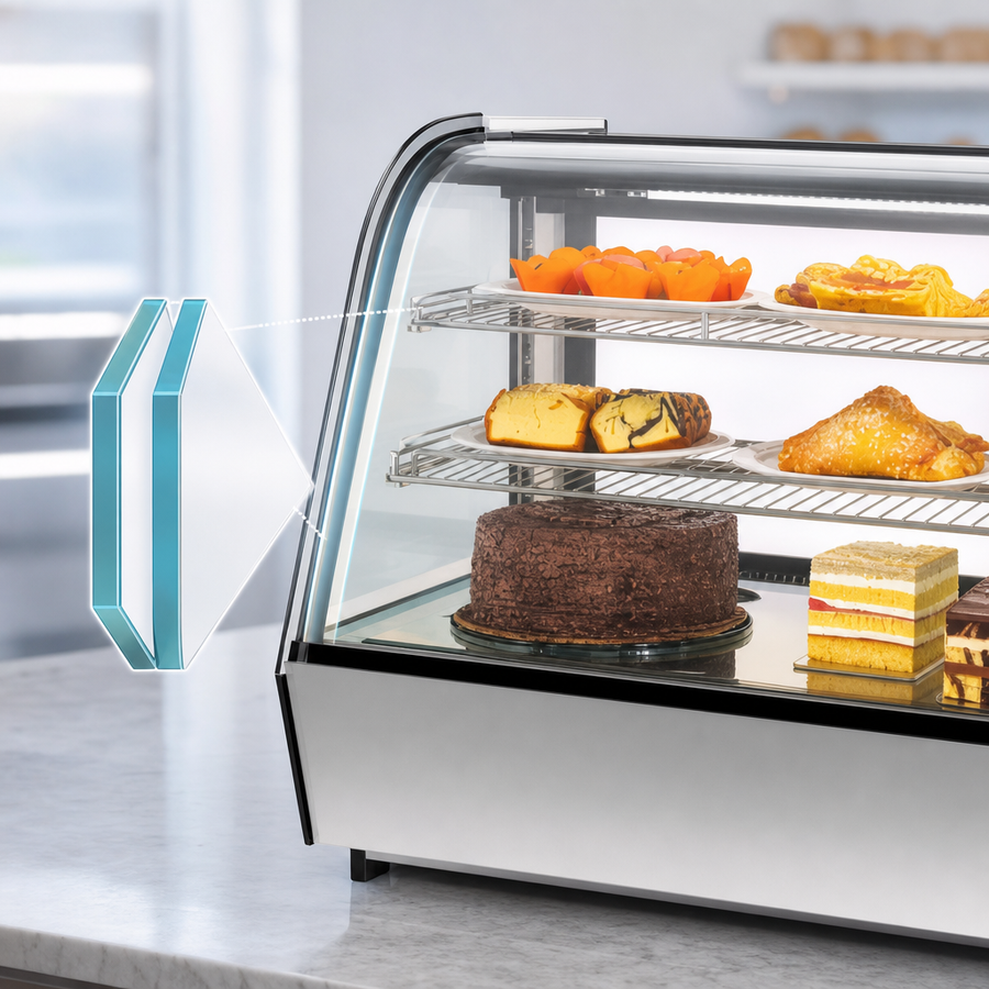 Double-Paned Tempered Straight Display Glass
