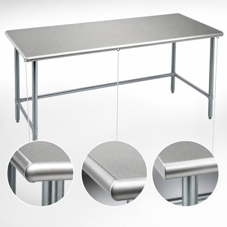 Product image #4 for Spec-Master 84-Inch x 48-Inch Stainless Steel Top Work Table with Galvanized Tubular Base