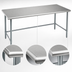 Thumbnail image #4 for Spec-Master 84-Inch x 48-Inch Stainless Steel Top Work Table with Galvanized Tubular Base