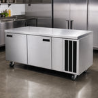 Thumbnail image #4 for Delfield 18699BUCMP 99-Inch 3-Section Refrigerated Work Table, 3 Doors, Stainless Steel, Side-Mounted Self-Contained Refrigeration