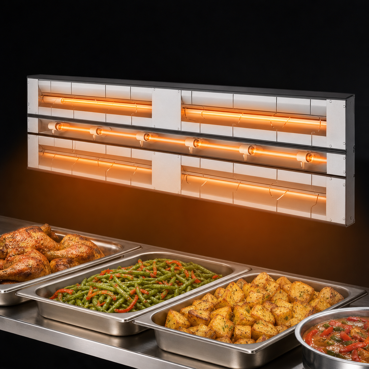 Product image #4 for Hatco Glo-Ray® Lighted Dual Infrared Strip Heater, 24-Inch W, Aluminum, 6-Inch Spacer