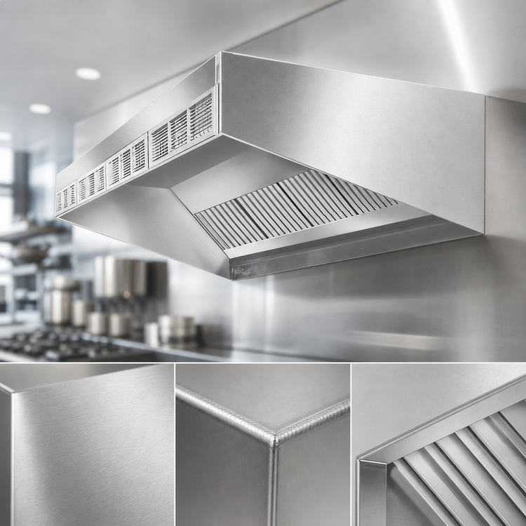 Product image #4 for SpecAir HESFA96-114 114" Wall Type Front Discharge Make-Up Air Exhaust Hood
