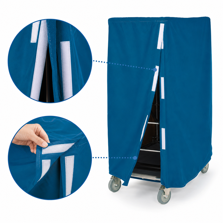 Product image #4 for Metro Waterproof Vinyl-Nylon Banquet Cart Cover, 36 x 24 x 62 Inches, Mariner Blue