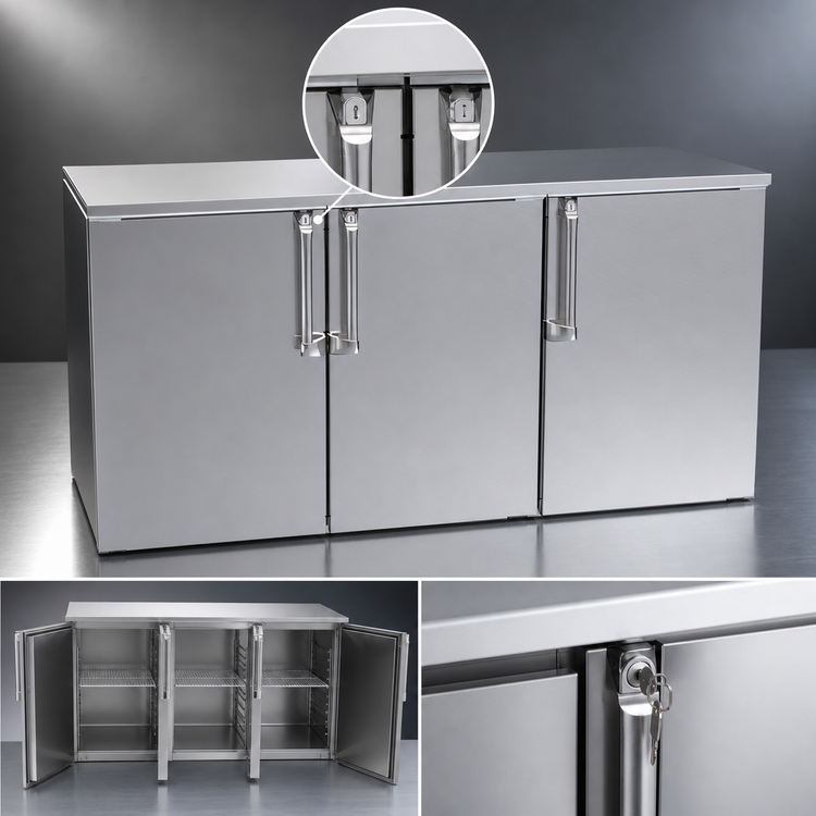 Product image #4 for Krowne BD72 Three-Section Back Bar Dry Storage Cabinet, 72 Inch W x 24 Inch D