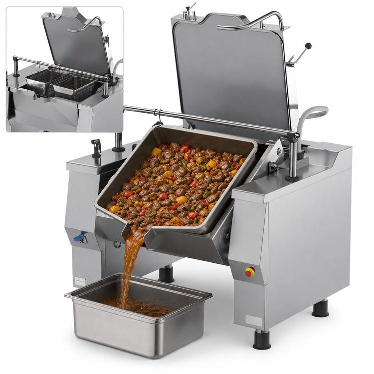 Product image #4 for Betterpan UDBRE048ACV1 48 Gallon Electric Tilting Skillet Pressure Braising Pan
