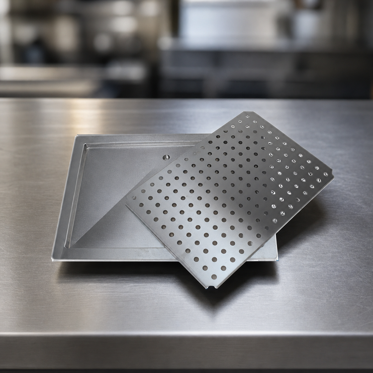 Product image #4 for Advance Tabco 18 x 30 Inch Drop-In Countertop Drain Pan with Removable Stainless Steel Drip Tray