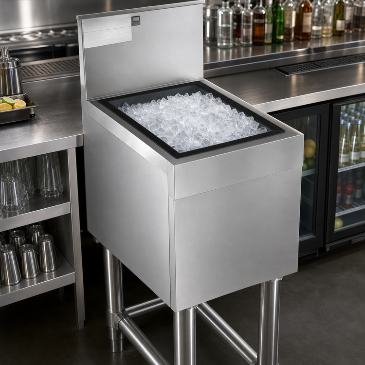 Product image #4 for Spec-Bar 48-Inch Wide Underbar Ice Bin/Cocktail Unit with Sliding Cover