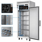 Thumbnail image #4 for Everest Refrigeration ESF1 23 Cu. Ft. One-Section Upright Reach-In Freezer, Stainless Steel, Solid Hinged Door, Top-Mounted Refrigeration