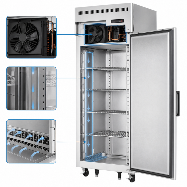 Product image #4 for Everest Refrigeration ESF1 29-1/4 Inch Wide One-Section Reach-In Freezer with Top-Mounted Self-Contained R290 Refrigeration, 23 Cu. Ft.