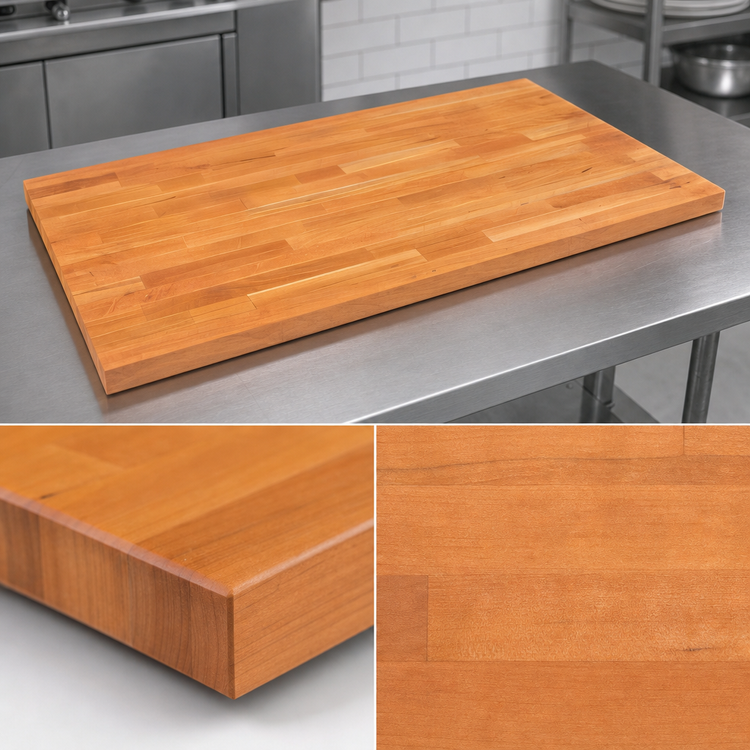 Product image #4 for John Boos Boos Block American Cherry Edge Grain Kitchen Countertop, 48" x 25" x 1-1/2" Thick, Varnique Finish