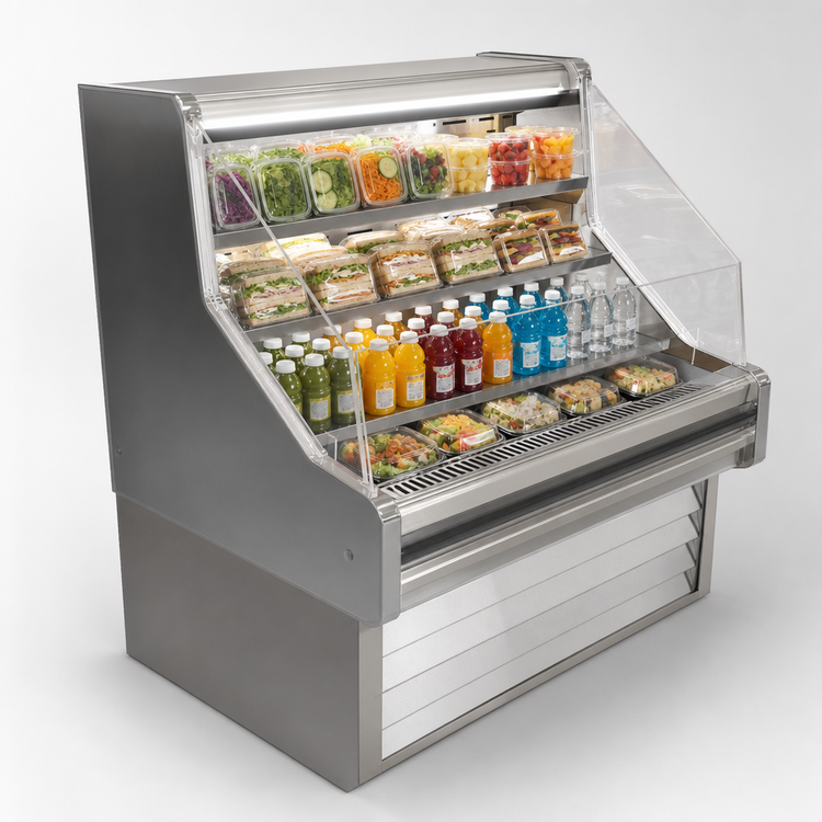 Product image #4 for Howard-McCray 35E Series 39-Inch Remote Impulse Open Merchandiser with LED Top, Stainless Steel, Straight Case