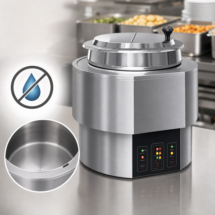 Product image #4 for Hatco RHW-1 Round Countertop Dry Heated Well Food Warmer, 11 Qt.