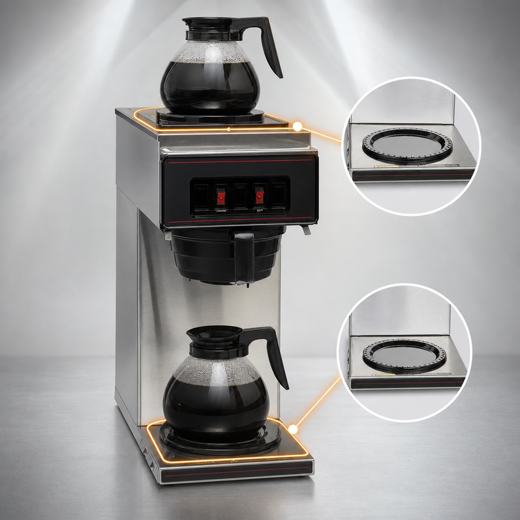 Product image #4 for BUNN VP17-2 Stainless Pourover Commercial Drip Coffee Maker with 2 Warmers
