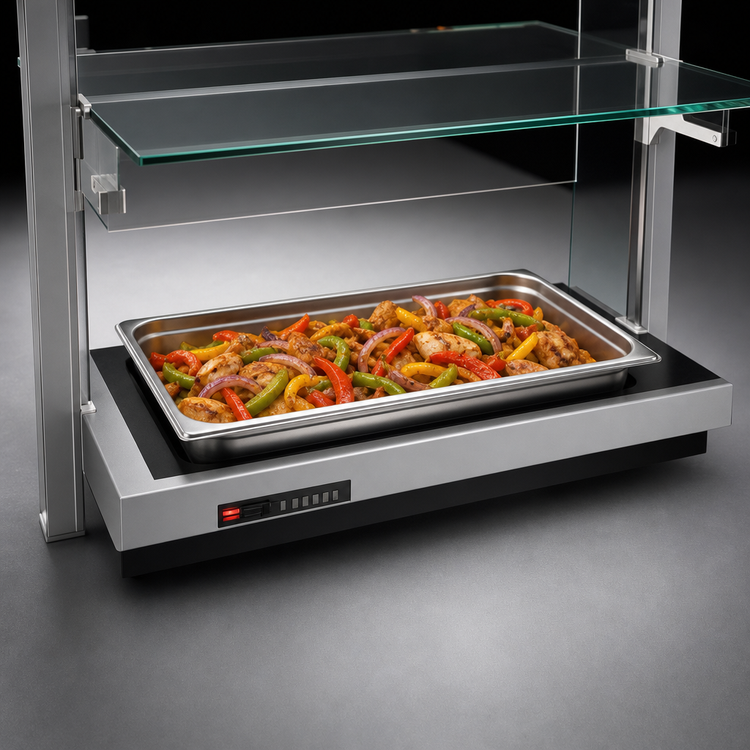 Product image #4 for Hatco Freestanding Modular Heated Glass Warming Shelf for 1 Full-Size Pan, 120V