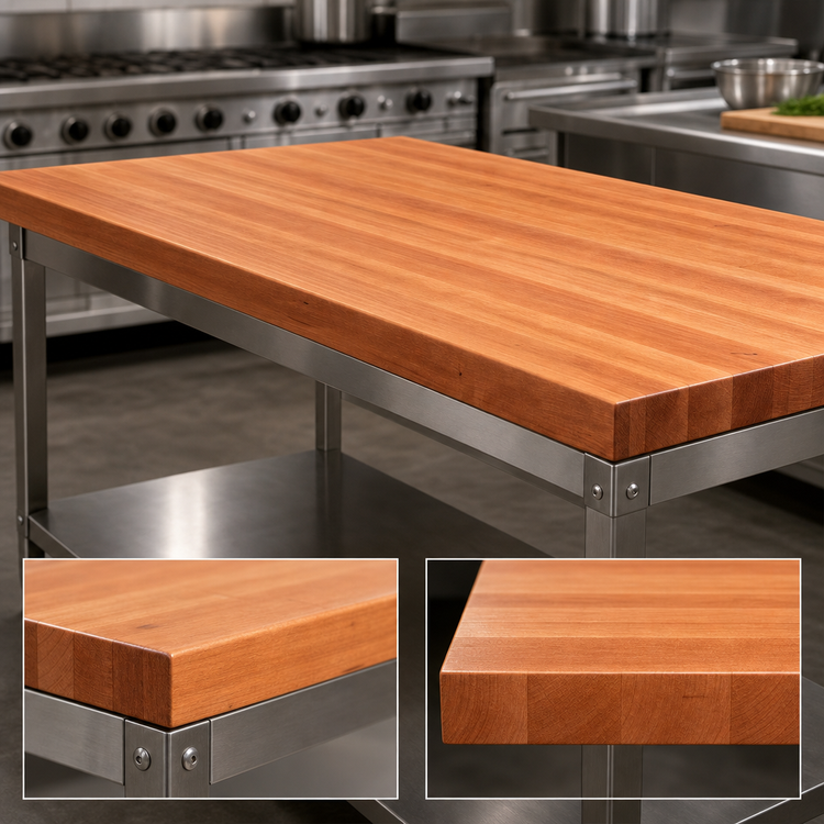 Product image #4 for Boos Block American Cherry Edge Grain Kitchen Countertop, 96 x 42 x 3 Inches, Penetrating Oil Finish