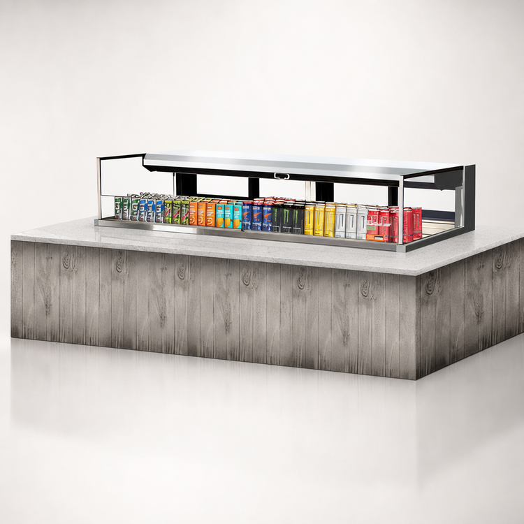 Product image #5 for Turbo Air 72-Inch Drop-In Horizontal Open Refrigerated Display Case, Low Profile, Deck Only, 9.7 Cu. Ft.
