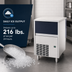 Thumbnail image #4 for Brema Automatic Pebble Ice Maker with 44 lb Storage Bin, 216 lb/24 Hr Production, Air-Cooled Floor Model