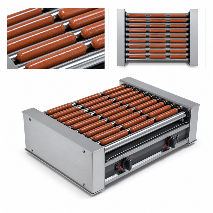 Product image #4 for Roll-A-Grill 10-Roller Chrome Hot Dog Grill, 18 Hot Dog Capacity, 120V