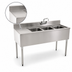 Thumbnail image #4 for Eagle Group 1800 Series 48-Inch Three-Compartment Underbar Sink Unit with Left Drainboard and Faucet