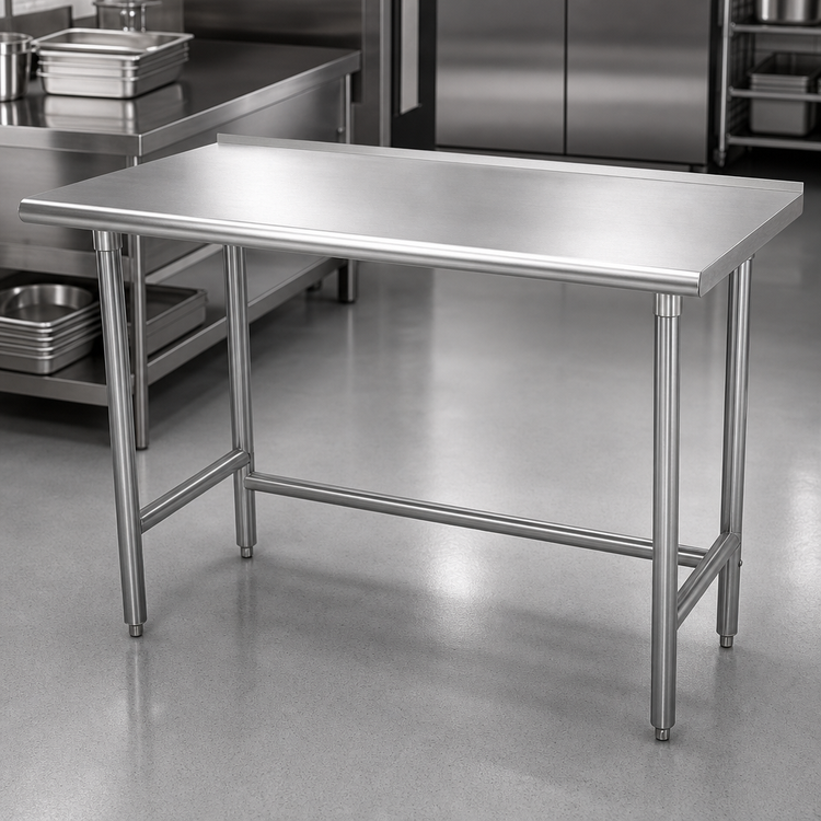 Product image #4 for Advance Tabco TSFG-2412 Extra-Wide Stainless Steel Work Table with 1-1/2-Inch Rear Up-Turn