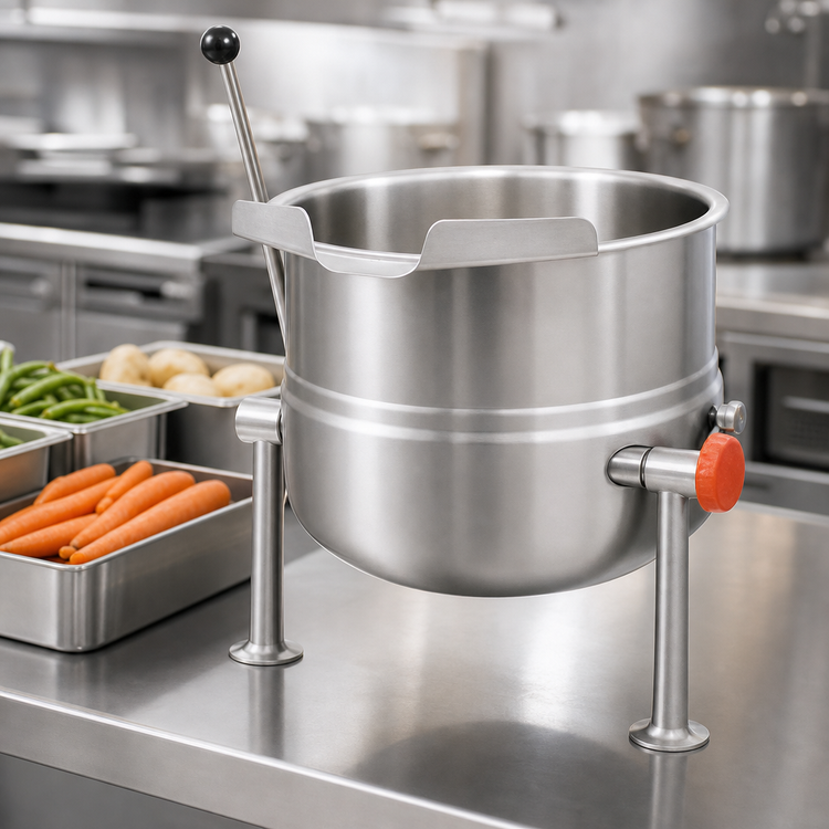 Product image #4 for Cleveland Range KDT20T 20-Gallon Countertop Direct Steam Tilting Kettle with 2/3 Steam Jacket