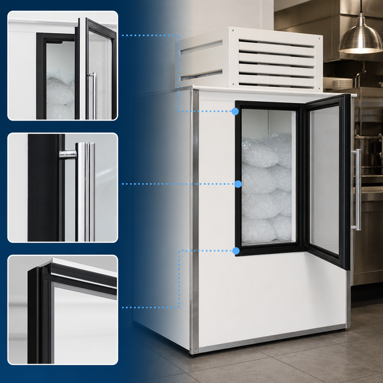 Product image #4 for Fogel Indoor Bagged Ice Merchandiser with Glass Door, 47 Cu. Ft., Self-Contained Top-Mounted Refrigeration
