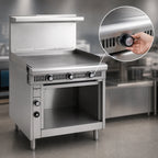 Thumbnail image #4 for Imperial (Middleby) Spec Series IHR-G36-XB 36-Inch Heavy-Duty Gas Griddle Range, 1-Inch Plate, Manual Controls, Open Cabinet Base