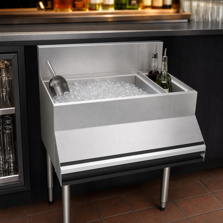 Product image #4 for Krowne Royal Series Underbar Combination Ice Bin with Bottle Well, 30 Inch W x 19 Inch D O.A., 10-Circuit Cold Plate