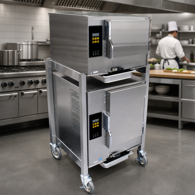 Product image #4 for AccuTemp Evolution Two-Compartment Connectionless Boilerless Convection Steamer, 3-Pan Top / 6-Pan Bottom, Electric, 208V