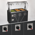 Thumbnail image #4 for Vollrath 2-Series Affordable Portable 3-Well Hot Food Station with Buffet-Style Breath Guard and Sliding Door Storage Base, Granite Finish, 120V
