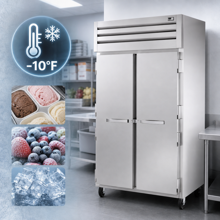Product image #4 for True SPEC SERIES Two-Section Reach-In Freezer with Stainless Steel Doors and Front, Aluminum Sides, Top-Mounted Self-Contained R290 Refrigeration, -10°F