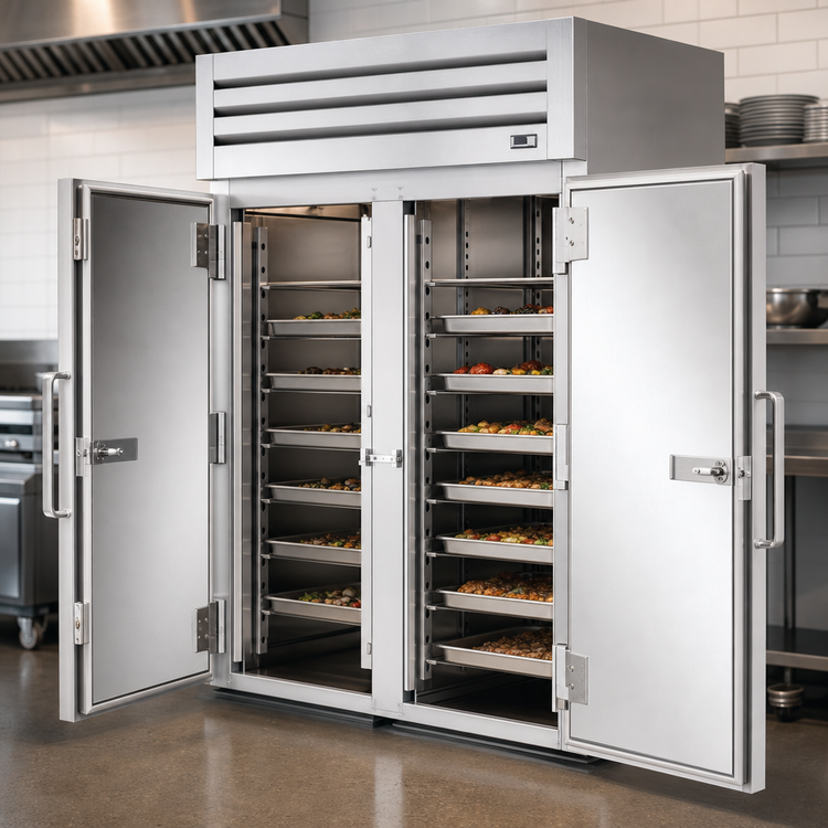 Product image #4 for True Spec Series Roll-Thru Heated Holding Cabinet, Two-Section, Solid Swing Doors, Stainless Steel Front with Aluminum Sides