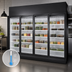 Thumbnail image #4 for True 4-Door 4-Section Medium Temperature Glass Door Refrigerated Merchandiser, Self-Contained, Black Exterior/White Interior, 154.4 Cu. Ft.