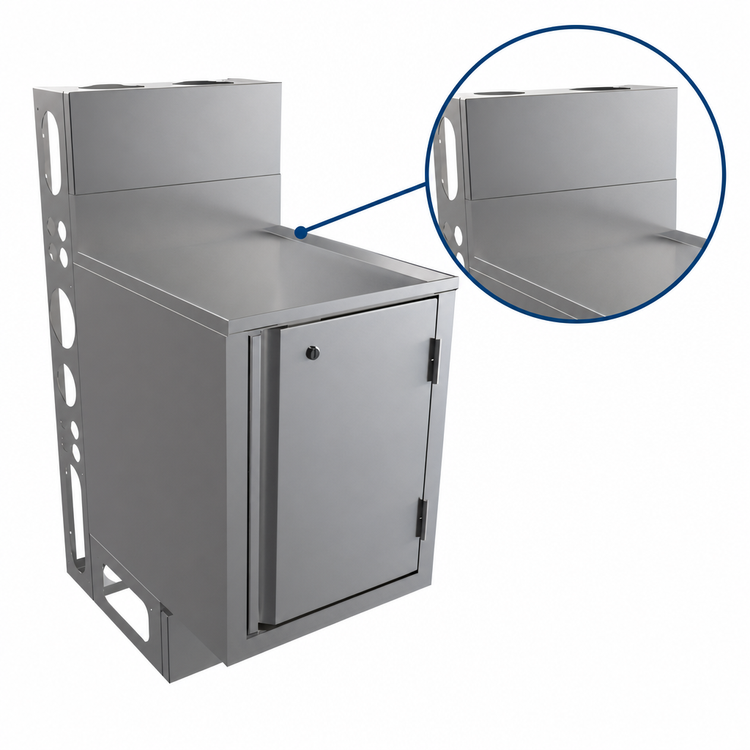 Product image #5 for BK Resources 21 x 18-Inch Top Shelf Underbar Cabinet, Flat Top, Die Wall, Stainless Steel