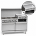 Thumbnail image #4 for Imperial Pro Series 60-Inch Gas Restaurant Range with 6 Open Burners, 24-Inch Raised Griddle/Broiler, Standard Oven, and Cabinet Base
