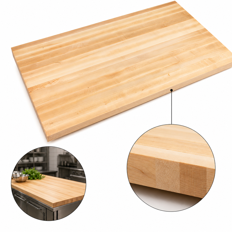 Product image #4 for Boos Block by John Boos Northern Hard Rock Maple Edge Grain Kitchen Countertop, 132 x 42 x 1-1/2 Inch, Oil Finish