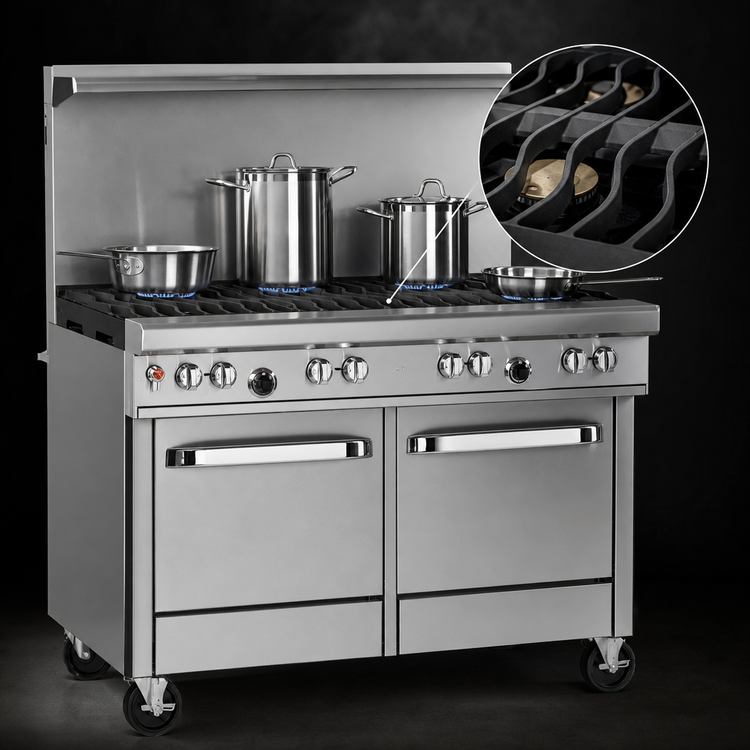 Product image #4 for Southbend Ultimate 48-Inch Gas Restaurant Range with 6 Open Burners, Standard Oven and Cabinet Base