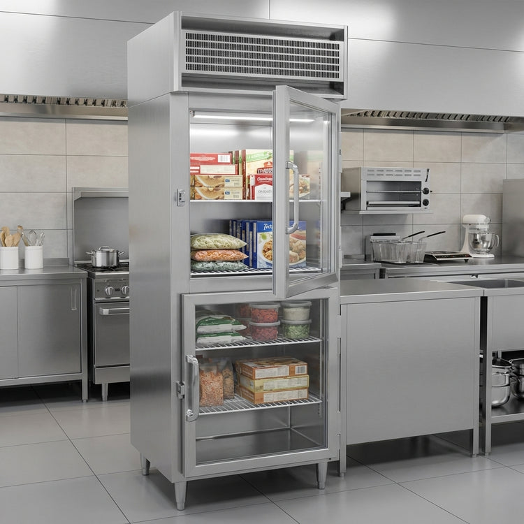 Product image #3 for Continental Refrigerator Designer Line One-Section Wide Reach-In Freezer with Half-Height Glass Doors
