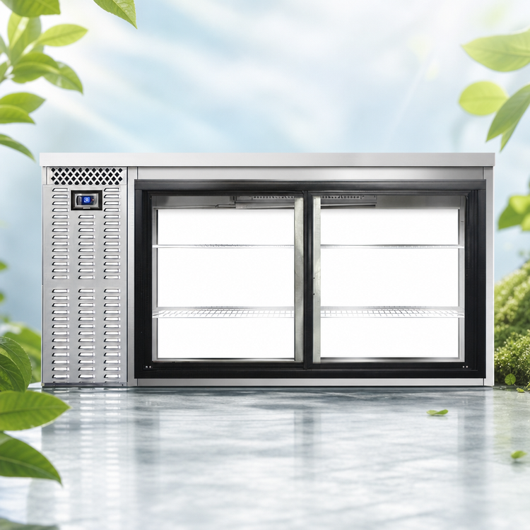 Product image #4 for Continental Refrigerator BB69SNSSSGDPT 69" Shallow Depth Pass-Thru Back Bar Cooler with Sliding Glass Doors