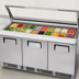 Thumbnail image #4 for True 72-Inch Three-Section Sandwich/Salad Prep Table with Flat Glass Lid