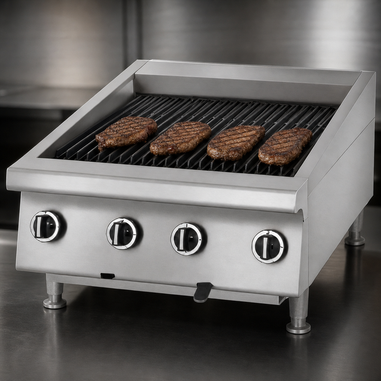 Product image #4 for Garland 72-Inch Heavy Duty Countertop Gas Radiant Charbroiler with Non-Adjustable Cast Iron Grates