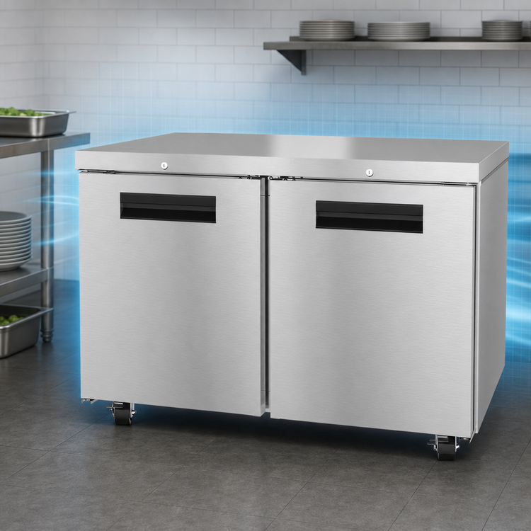 Product image #4 for Hoshizaki Steelheart 48-Inch Two-Section Reach-In Undercounter Refrigerator with Cylinder Lock