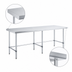 Thumbnail image #4 for Sapphire 84-Inch x 36-Inch 18-Gauge 430 Stainless Steel Flat Top Work Table with Open Base and Galvanized Legs