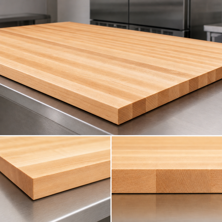 Product image #4 for John Boos Boos Block 48 x 36 x 1-1/2 In. Edge Grain Maple Kitchen Countertop, Varnique Finish