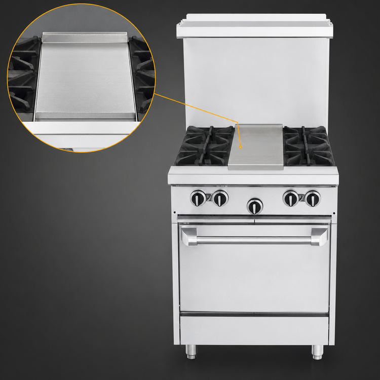 Product image #4 for Garland US Range U Series 24-Inch Gas Restaurant Range with 2 Open Burners, 12-Inch Griddle and Space Saver Oven