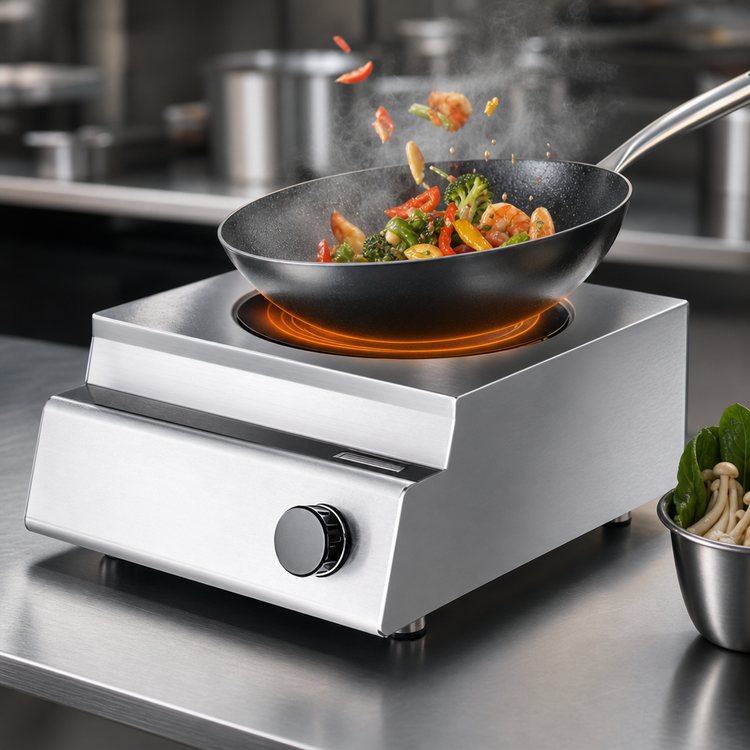 Product image #4 for Garland Induction Instinct Countertop Induction Wok Cooktop with 11.8-Inch Ceran Glass Bowl Top