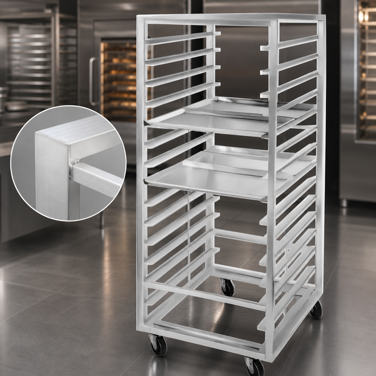 Product image #4 for Channel Manufacturing 413A-DOR Double Section Side-Loading Aluminum Oven Rack, 24-Pan Capacity
