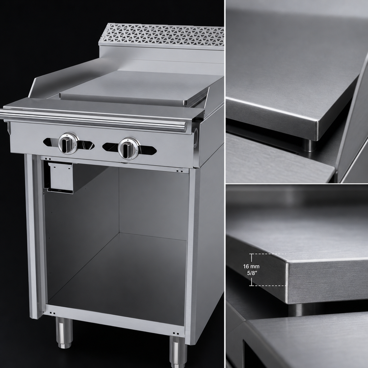 Product image #4 for Garland Cuisine Series 24-Inch Heavy-Duty Gas Plancha Top Range with Storage Base