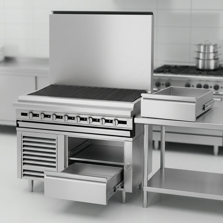 Product image #3 for Titan Fire & Ice JRLH-02R-T-36 36" Remote Refrigerated Equipment Stand with 2 Drawers